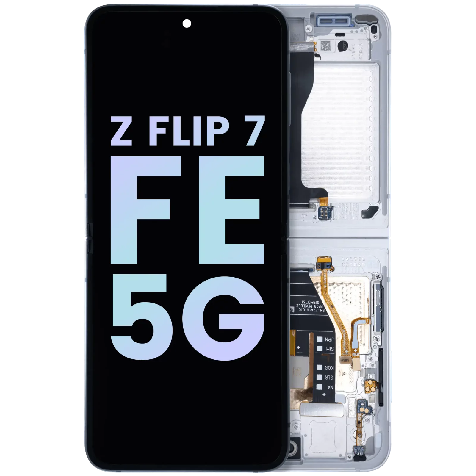 Inner OLED Assembly With Frame For Samsung Galaxy Z Flip 7 FE 5G (Service Pack) (White)