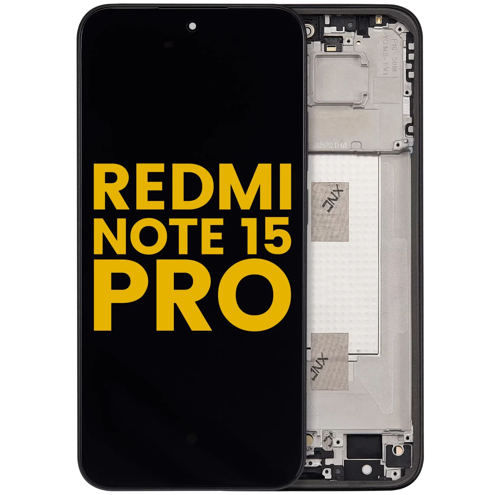 OLED Assembly With Frame For Xiaomi Redmi Note 15 Pro 5G (Refurbished) (Black)