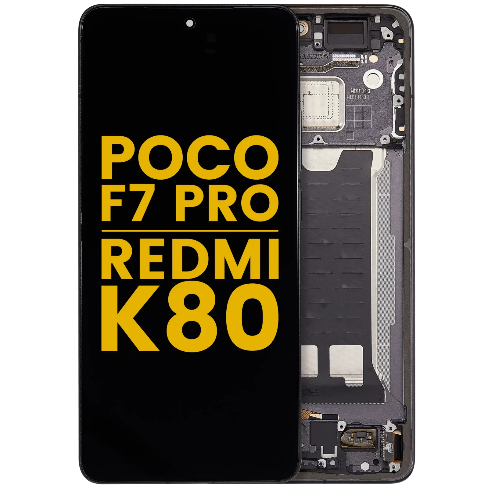 OLED Assembly With Frame For Xiaomi Poco F7 Pro / Redmi K80 (Refurbished) (Black)