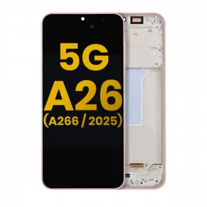 OLED Assembly With Frame For Samsung Galaxy A26 5G (A266 / 2025) (Refurbished) (Peach Pink)