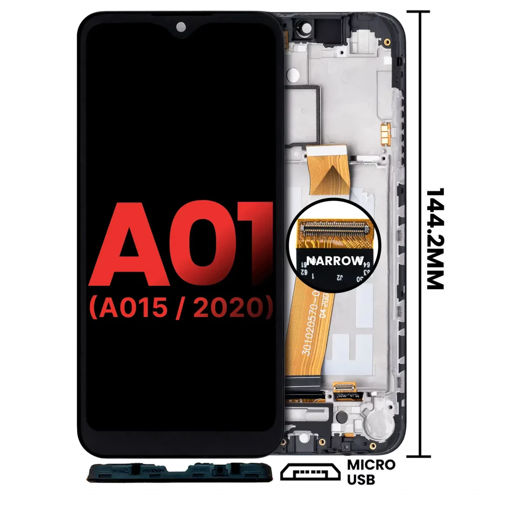 LCD Assembly With Frame For Samsung Galaxy A01 4G (A015 / 2020) (Global Model) (Micro USB Frame) (Aftermarket Plus) (All Colors)