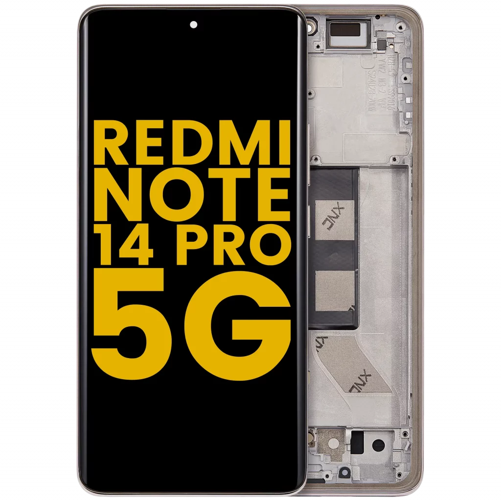 OLED Assembly With Frame For Xiaomi Redmi Note 14 Pro 5G (Refurbished) (Sand Gold)