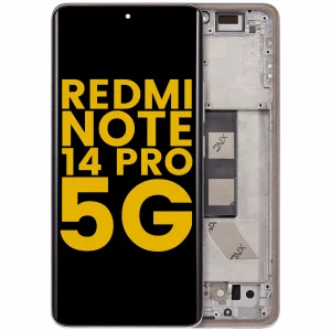 OLED Assembly With Frame For Xiaomi Redmi Note 14 Pro 5G (Refurbished) (Sand Gold)