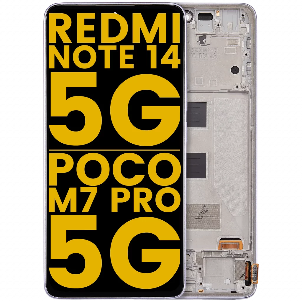 OLED Assembly With Frame For Xiaomi Redmi Note 14 5G / Poco M7 Pro 5G (Refurbished) (Purple)