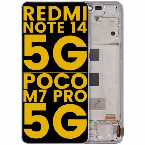 OLED Assembly With Frame For Xiaomi Redmi Note 14 5G / Poco M7 Pro 5G (Refurbished) (Purple)