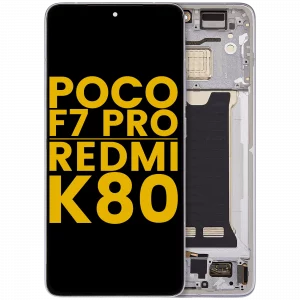 OLED Assembly With Frame For Xiaomi Poco F7 Pro / Redmi K80 (Refurbished) (Silver)