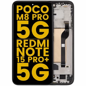 OLED Assembly With Frame For Xiaomi Poco M8 Pro 5G / Redmi Note 15 Pro Plus 5G (Refurbished) (Black)