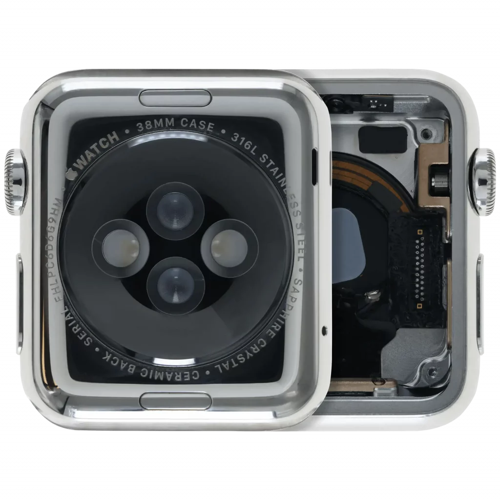 Housing Assembly Compatible For Watch Series 1 (38MM) (Used OEM Pull: Grade A) (Stainless / Silver)