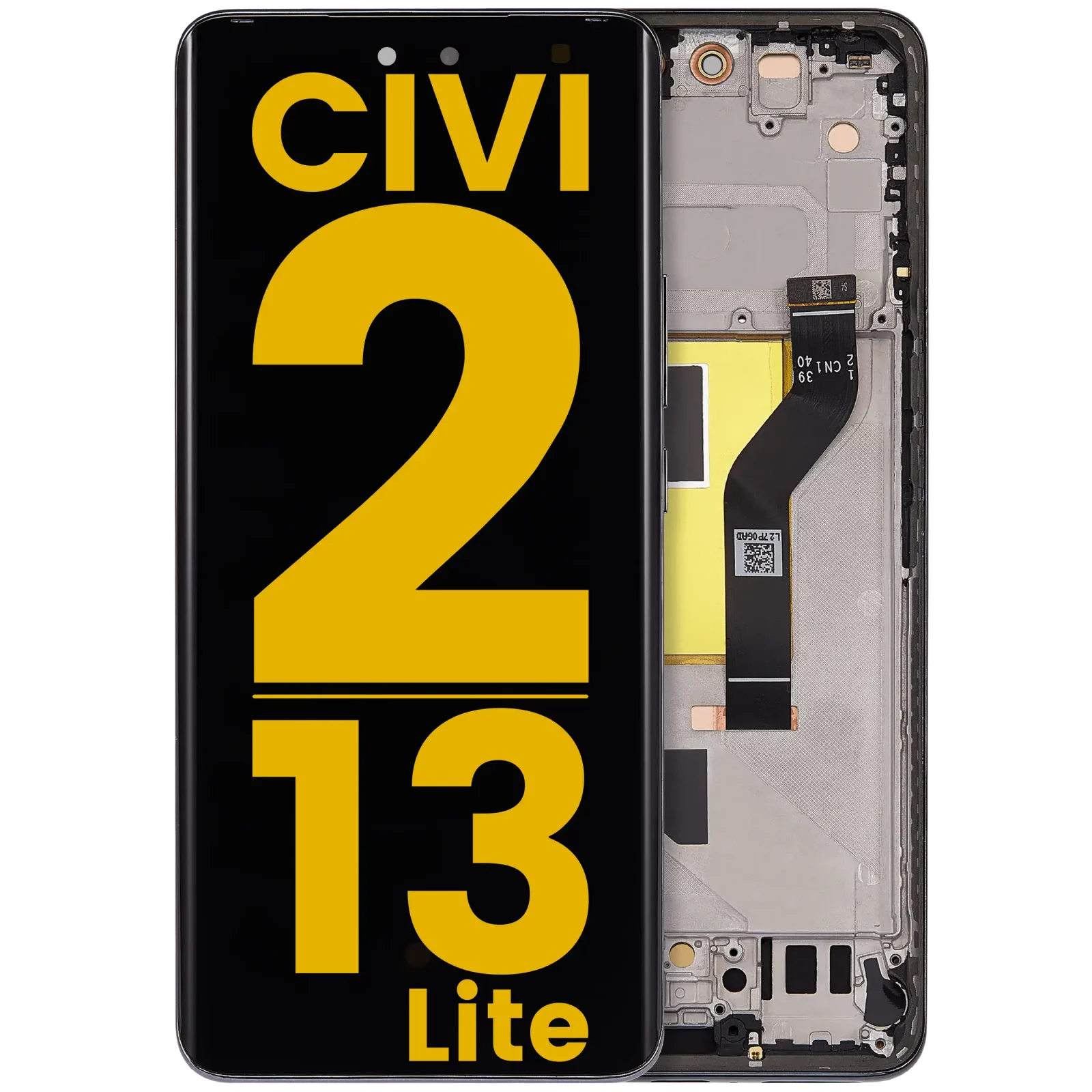 OLED Assembly With Frame For Xiaomi 13 Lite / Civi 2 (Refurbished) (Black)