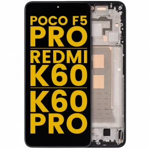 OLED Assembly With Frame For Xiaomi Poco F5 Pro / Redmi K60 / K60 Pro (Refurbished) (Black)