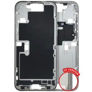 Mid-Frame Housing W/ Small Parts For iPhone 16 Pro Max (US Version) (Used OEM Pull: Grade B) (White Titanium)