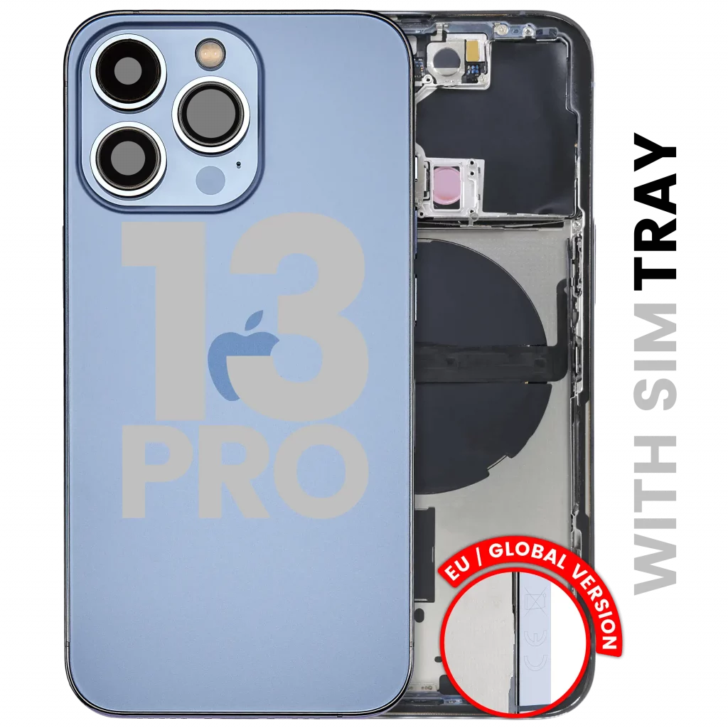 Back Housing W/ Small Parts For iPhone 13 Pro (EU / Global Version) (Used OEM Pull: Grade C) (Sierra Blue)