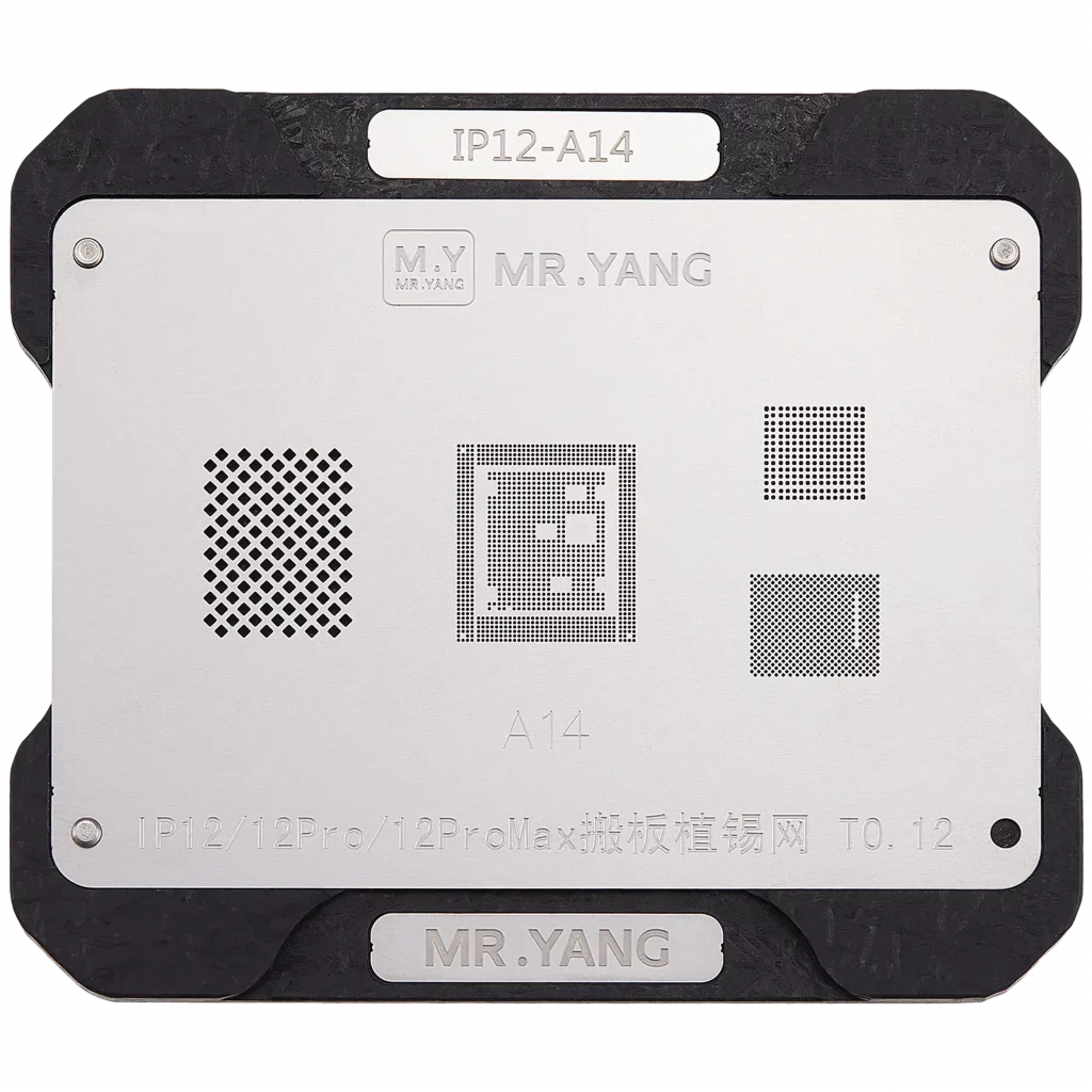 M.Y Board Transfer Reballing Stencil (A14) & Middle Layer Frame Reballing Platform For iPhone 12 / 12 Pro / 12 Pro Max (M.Y)