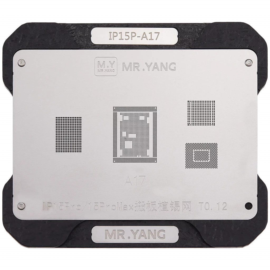 M.Y Board Transfer Reballing Stencil (A17) & Middle Layer Frame Reballing Platform For iPhone 15 Pro / 15 Pro Max (M.Y)