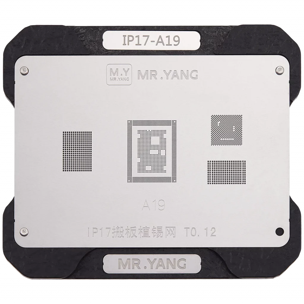 M.Y Board Transfer Reballing Stencil (A19) & Middle Layer Frame Reballing Platform For iPhone 17 Series (M.Y)
