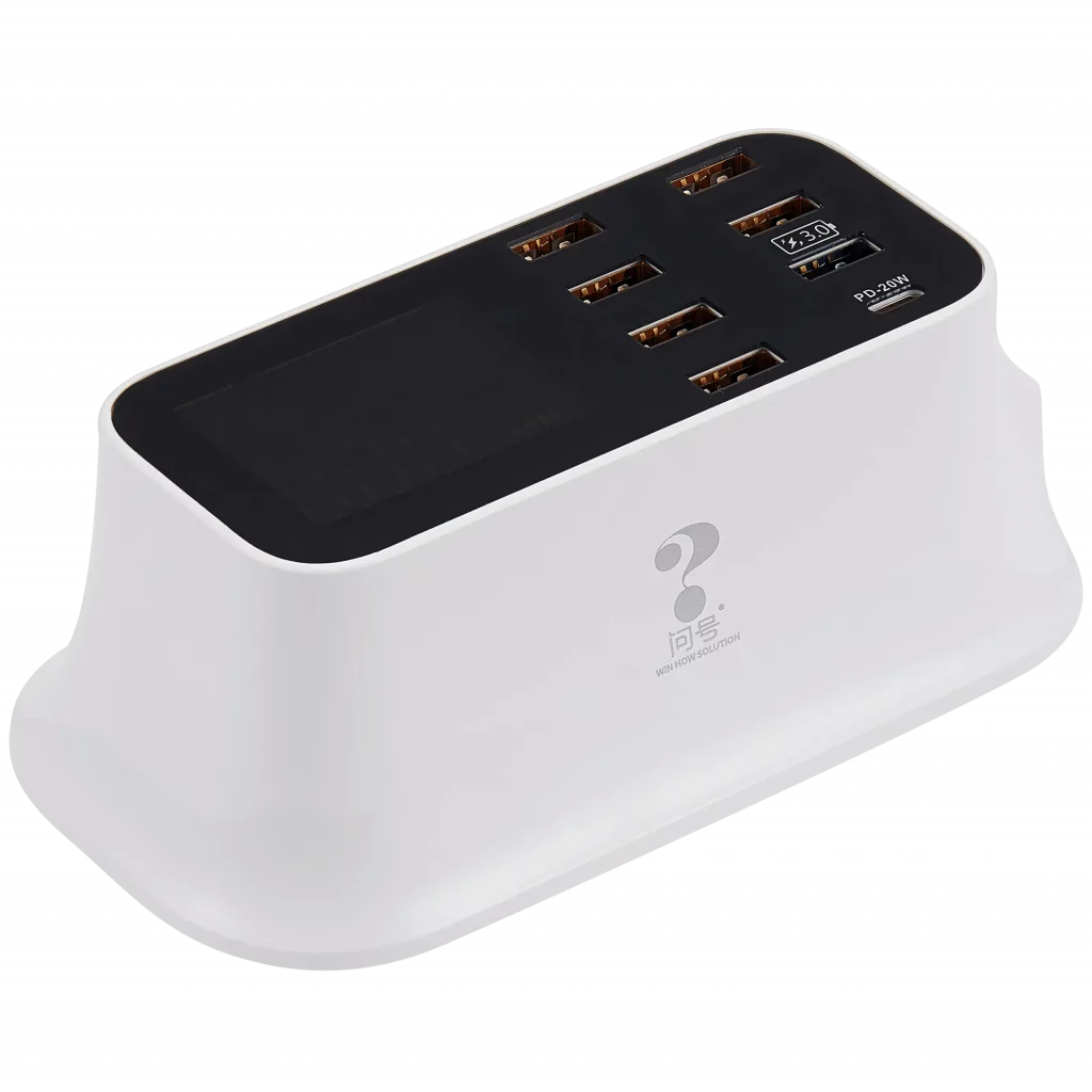 USB Rapid Charging Hub with Quick Charge 3.0 (110V - 220V) (8 Ports) (A19Q)