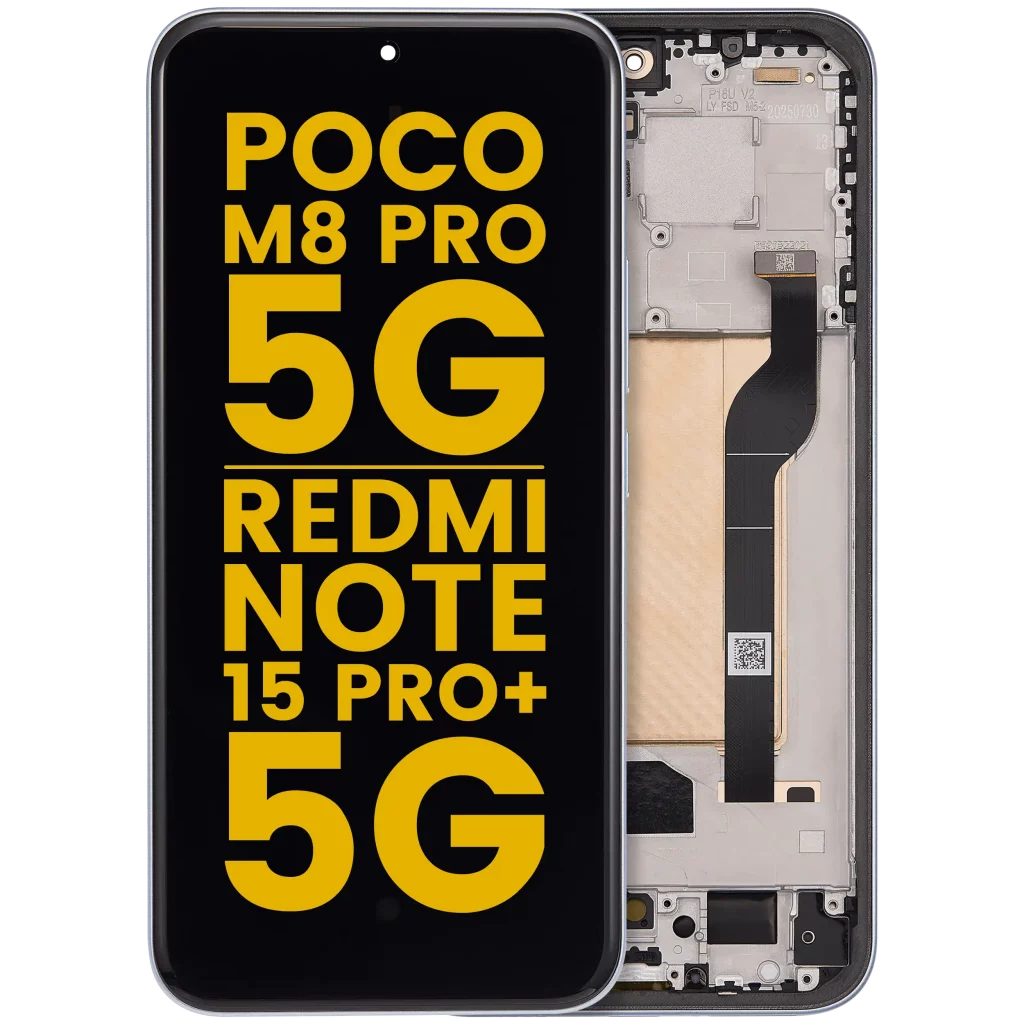 OLED Assembly With Frame For Xiaomi Poco M8 Pro 5G / Redmi Note 15 Pro+ 5G (Refurbished) (Glacier Blue)