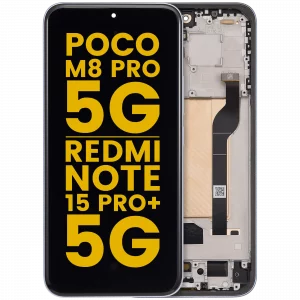 OLED Assembly With Frame For Xiaomi Poco M8 Pro 5G / Redmi Note 15 Pro+ 5G (Refurbished) (Glacier Blue)