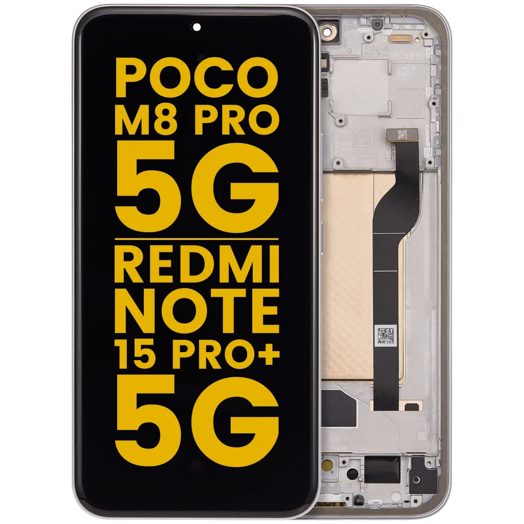 OLED Assembly With Frame For Xiaomi Poco M8 Pro 5G / Redmi Note 15 Pro+ 5G (Refurbished) (Silver)