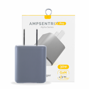 30W Dual-Port Wall Charger with GaN Fast Charging (USB-C + USB-A) (AmpSentrix Pro) (Natural Titanium)