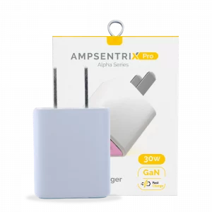 30W Dual-Port Wall Charger with GaN Fast Charging (USB-C + USB-A) (AmpSentrix Pro) (Pink)