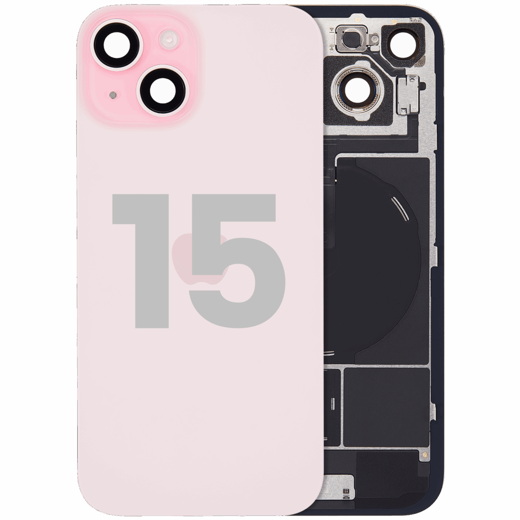 Back Glass w/ MagSafe Magnet & NFC & Flashlight Flex For iPhone 15 (Used OEM Pull: Grade A) (Pink)