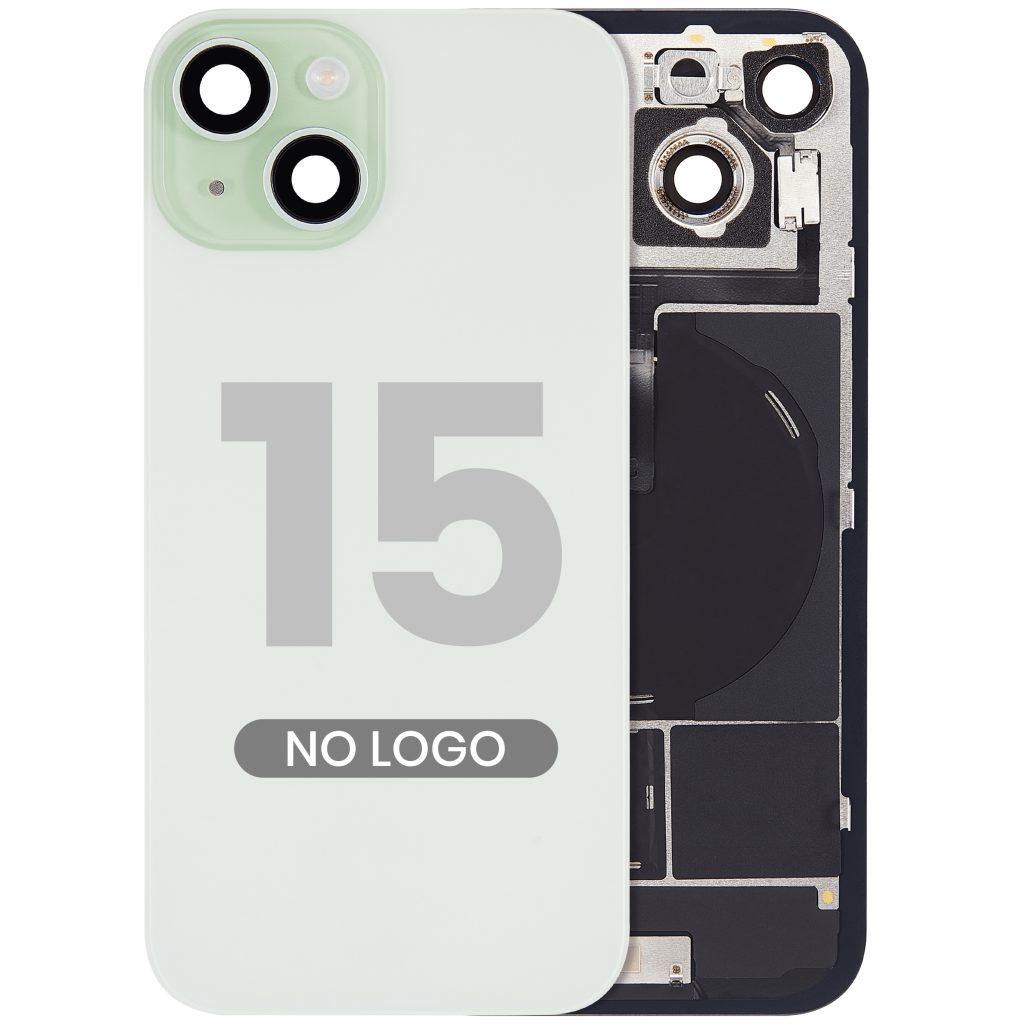 Back Glass w/ MagSafe Magnet & NFC & Flashlight Flex For iPhone 15 (No Logo) (Aftermarket) (Green)