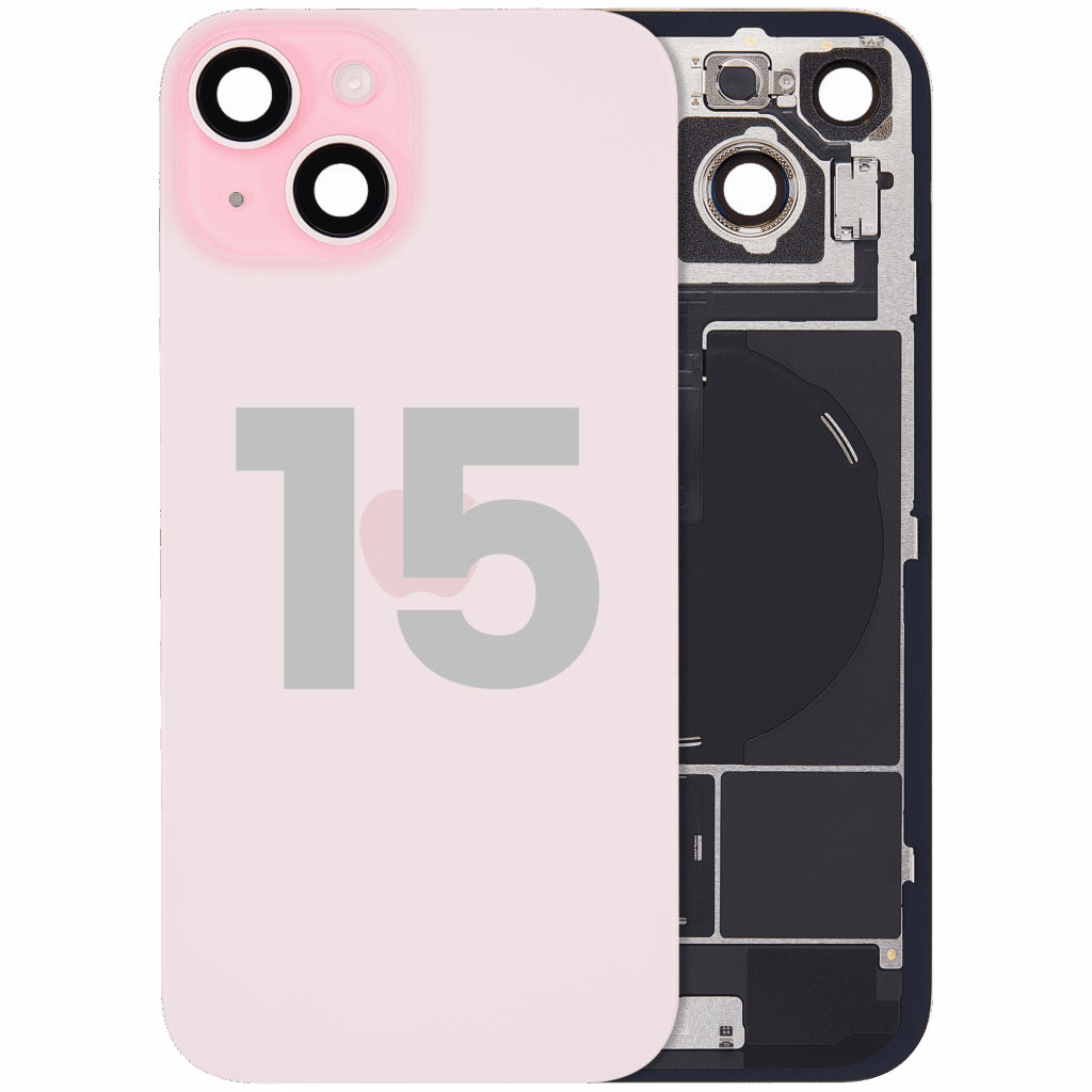 Back Glass w/ MagSafe Magnet & NFC & Flashlight Flex For iPhone 15 (Used OEM Pull: Grade B) (Pink)