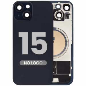 Back Glass w/ MagSafe Magnet For iPhone 15 (Aftermarket) (Black) (No Logo)