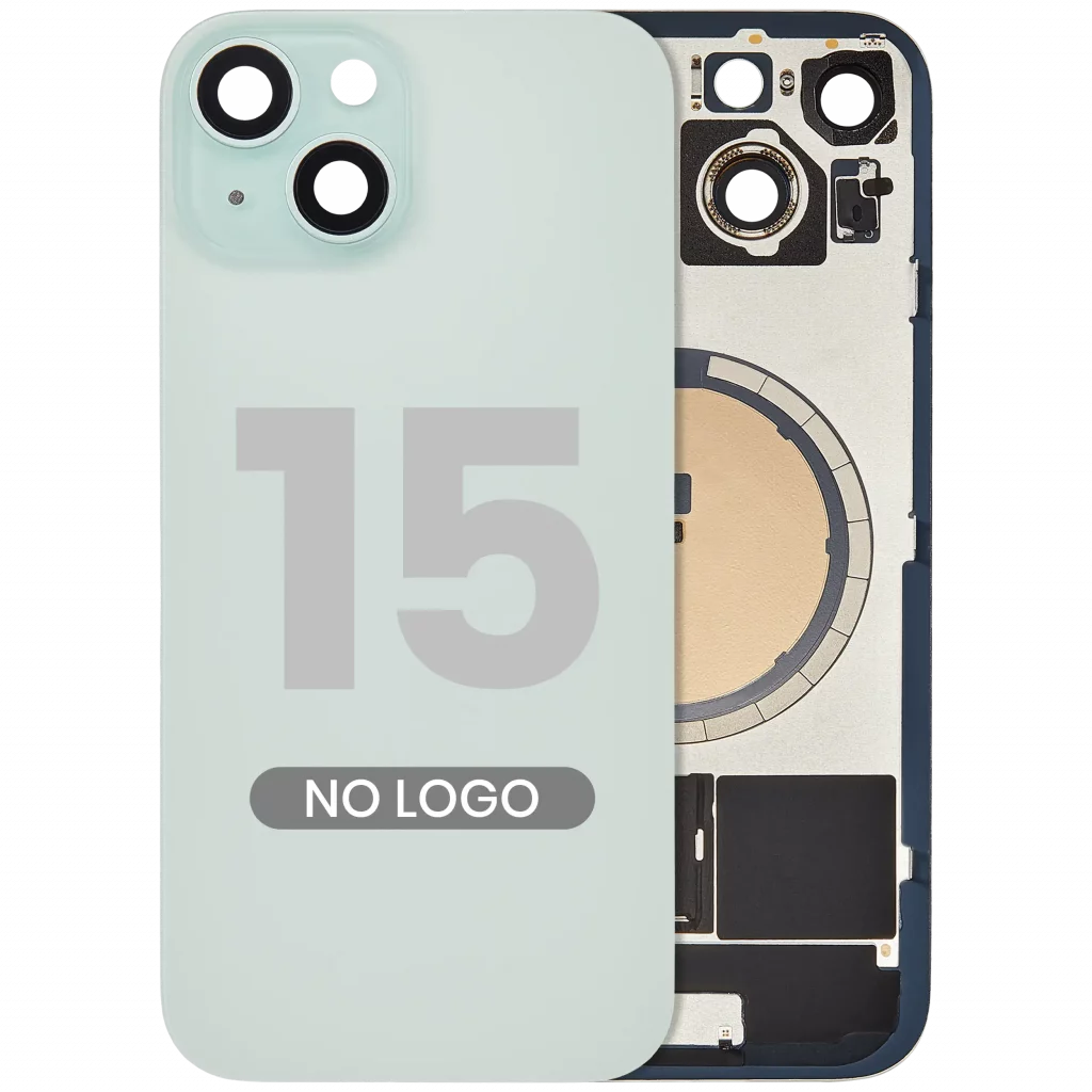 Back Glass w/ MagSafe Magnet For iPhone 15 (No Logo) (Aftermarket) (Green)