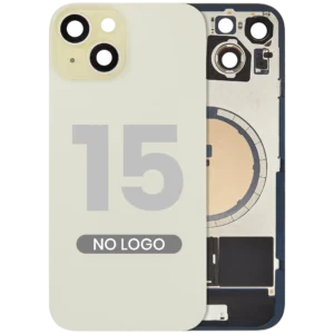 Back Glass w/ MagSafe Magnet For iPhone 15 (Aftermarket) (No Logo) (Yellow)
