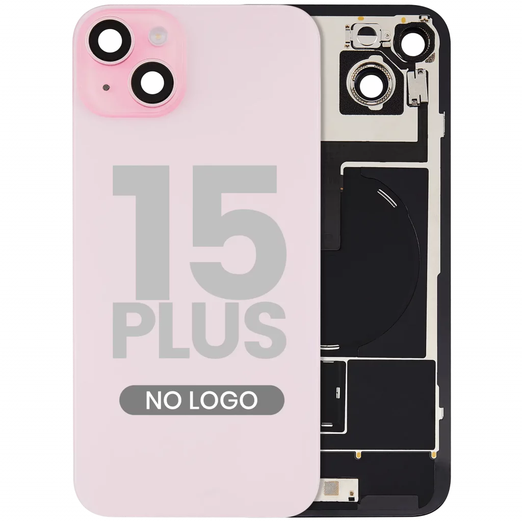 Back Glass w/ MagSafe Magnet & NFC & Flashlight Flex For iPhone 15 Plus (No Logo) (Aftermarket) (Pink)