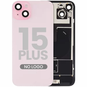 Back Glass w/ MagSafe Magnet & NFC & Flashlight Flex For iPhone 15 Plus (Aftermarket) (Pink) (No Logo)