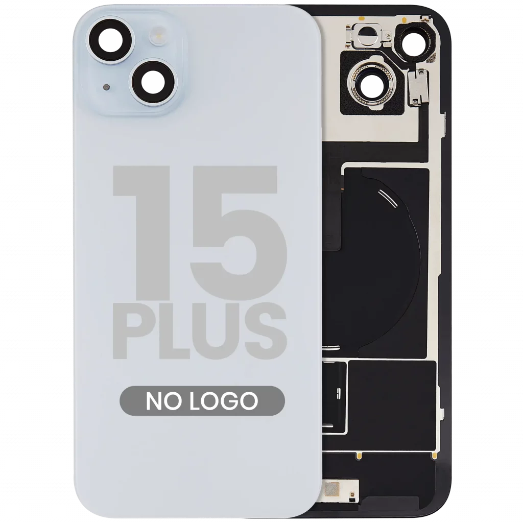 Back Glass w/ MagSafe Magnet & NFC & Flashlight Flex For iPhone 15 Plus (No Logo) (Aftermarket) (Blue)