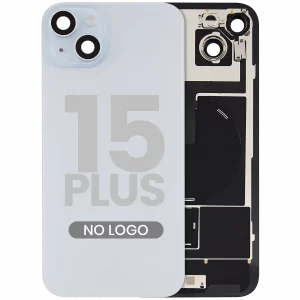 Back Glass w/ MagSafe Magnet & NFC & Flashlight Flex For iPhone 15 Plus (Aftermarket) (Blue) (No Logo)