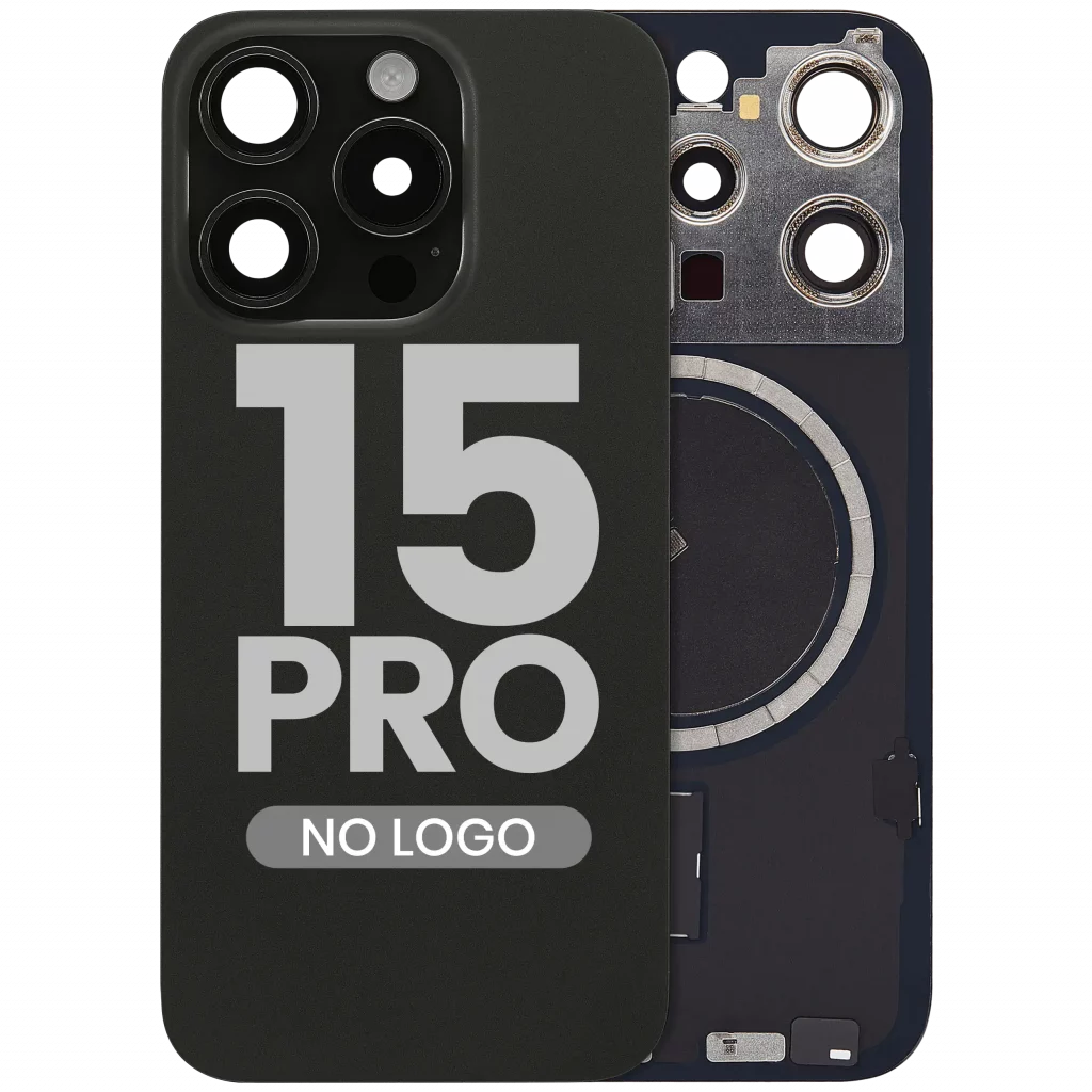 Back Glass w/ MagSafe Magnet For iPhone 15 Pro (No Logo) (Aftermarket) (Black Titanium)