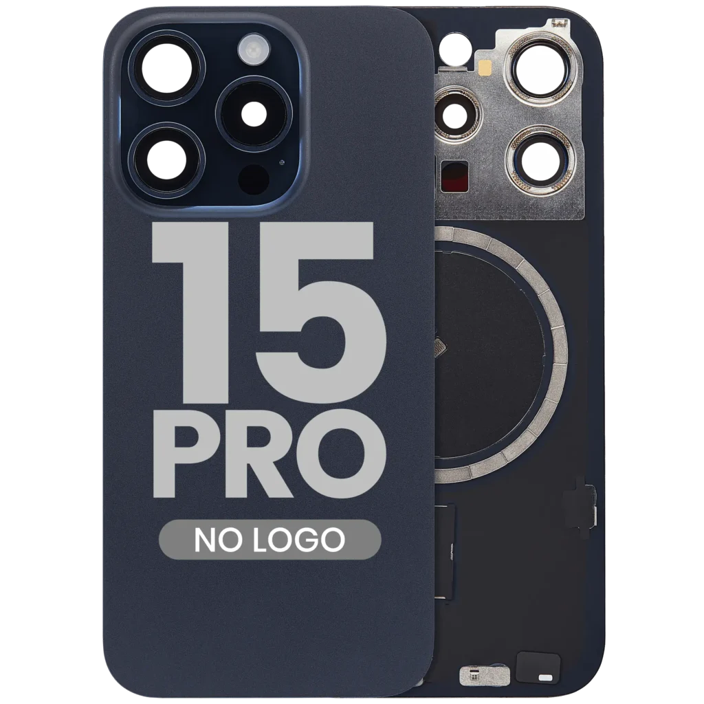 Back Glass w/ MagSafe Magnet For iPhone 15 Pro (No Logo) (Aftermarket) (Blue Titanium)