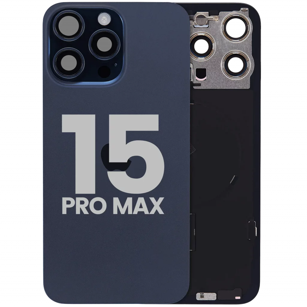 Back Glass w/ MagSafe Magnet & NFC & Flashlight Flex For iPhone 15 Pro Max (Used OEM Pull: Grade B) (Blue Titanium)