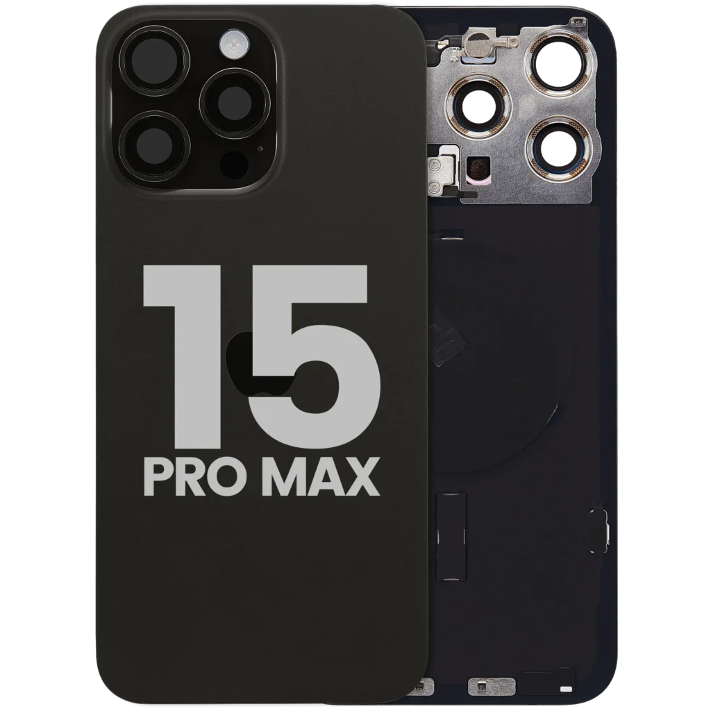 Back Glass w/ MagSafe Magnet & NFC & Flashlight Flex For iPhone 15 Pro Max (Used OEM Pull: Grade C) (Black Titanium)