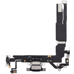 Charging Port Flex Cable For iPhone 17 (Used OEM Pull) (Black)