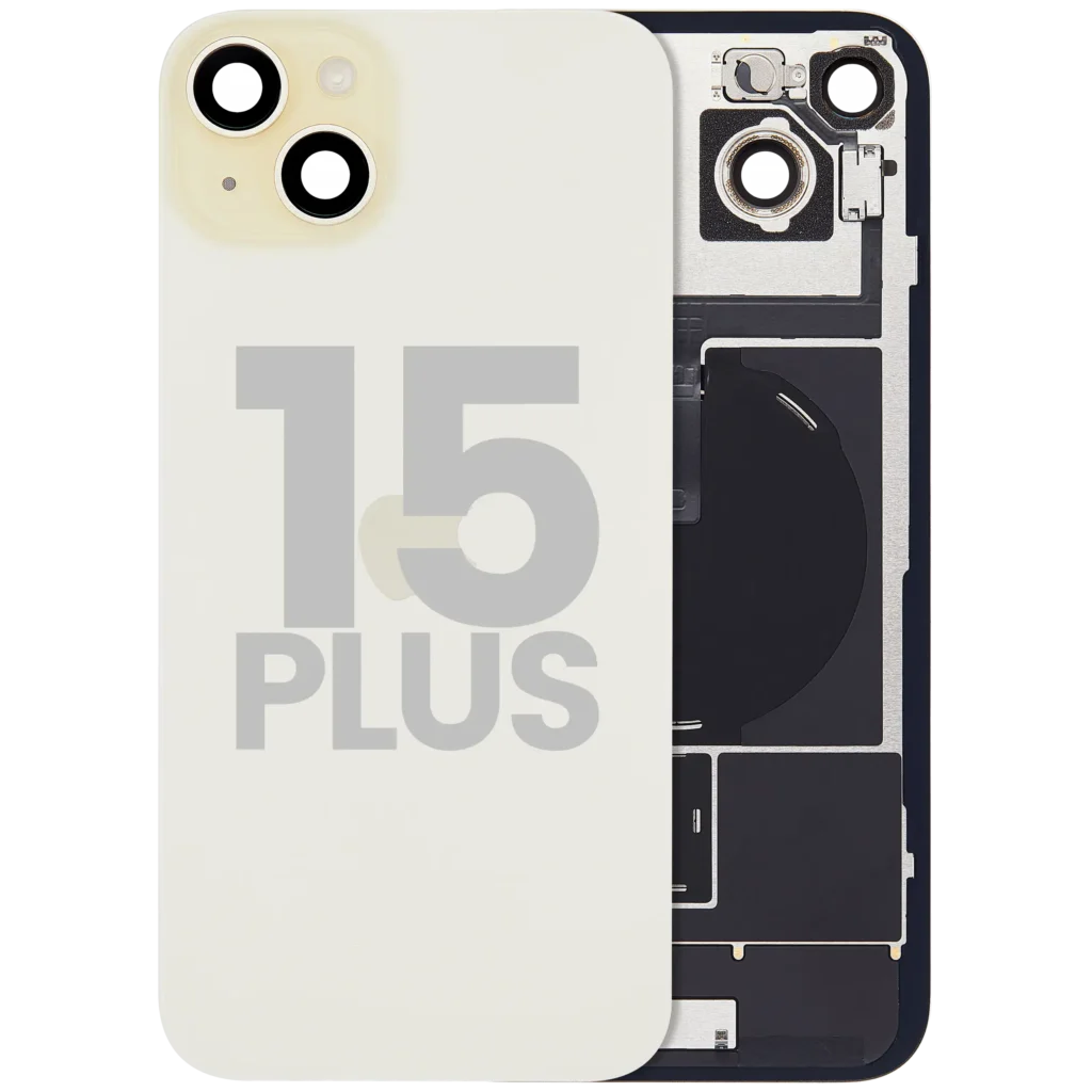 Back Glass w/ MagSafe Magnet & NFC & Flashlight Flex For iPhone 15 Plus (Used OEM Pull: Grade A) (Yellow)