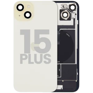 Back Glass w/ MagSafe Magnet & NFC & Flashlight Flex For iPhone 15 Plus (Used OEM Pull: Grade A) (Yellow)