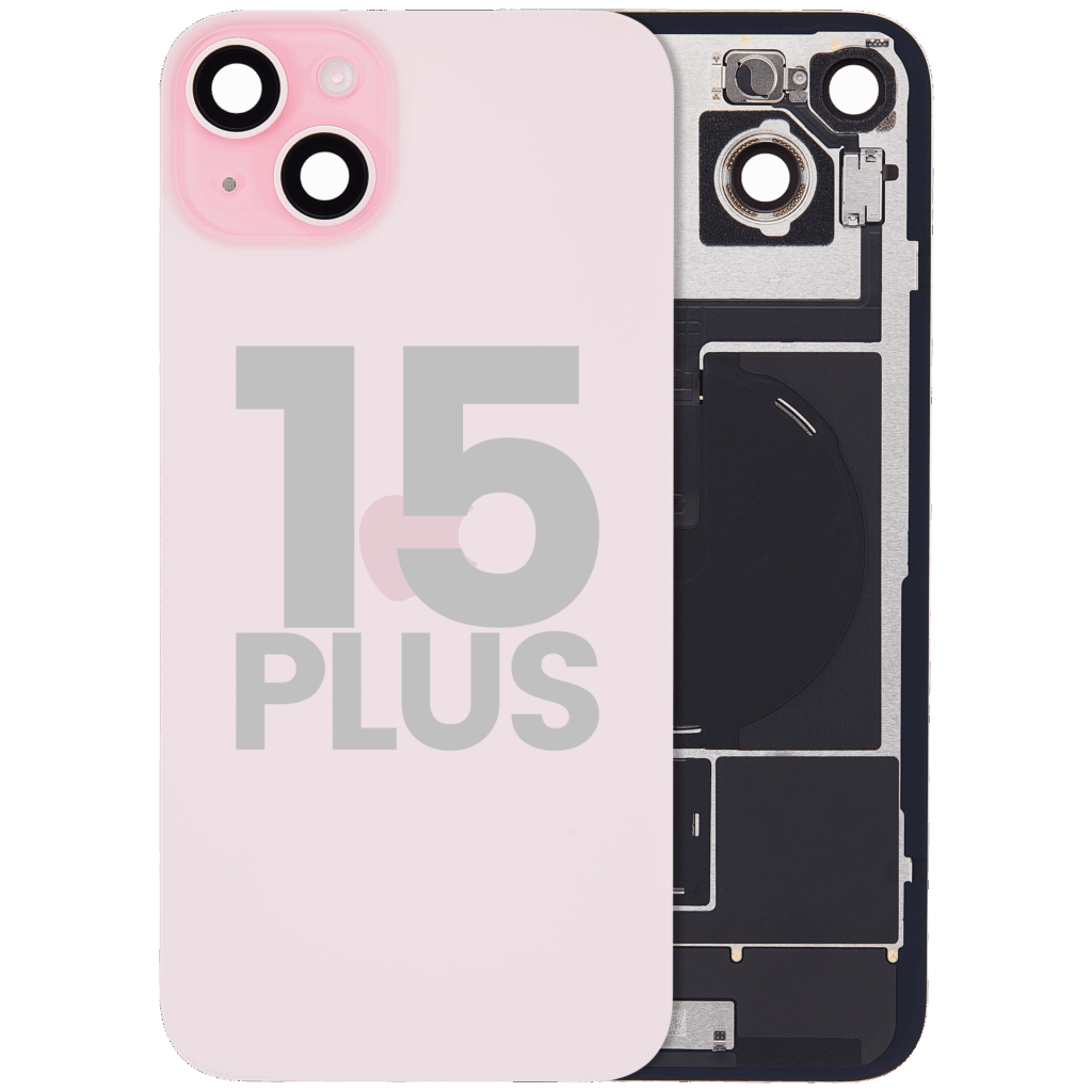 Back Glass w/ MagSafe Magnet & NFC & Flashlight Flex For iPhone 15 Plus (Used OEM Pull: Grade A) (Pink)