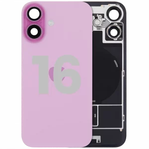 Back Glass w/ MagSafe Magnet & NFC & Flashlight Flex For iPhone 16 (Used OEM Pull: Grade A) (Pink)