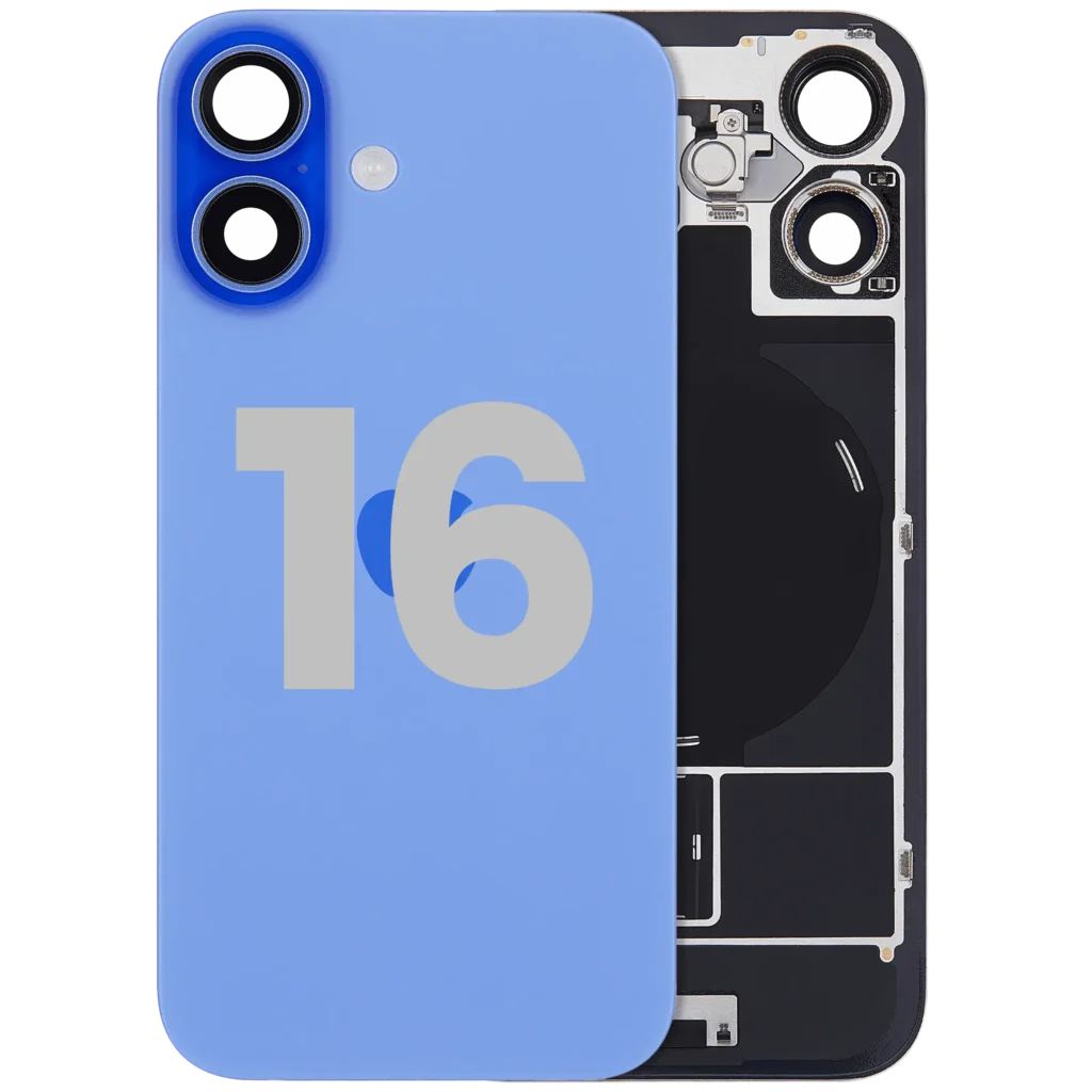 Back Glass w/ MagSafe Magnet & NFC & Flashlight Flex For iPhone 16 (Used OEM Pull: Grade A) (Ultramarine)