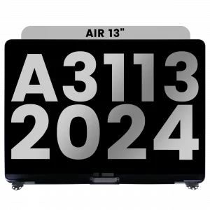 Complete LCD Display Assembly For MacBook Air 13" (A3113 / 2024) (Used OEM Pull: Grade B) (Silver)