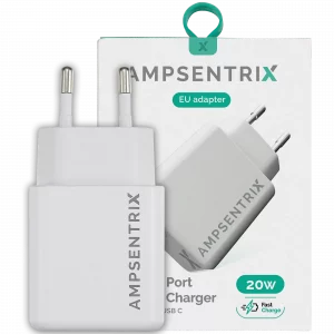 2 Plug - 20W USB Type C And USB Type A Wall Power Adapter (AmpSentrix) (220V Euro)