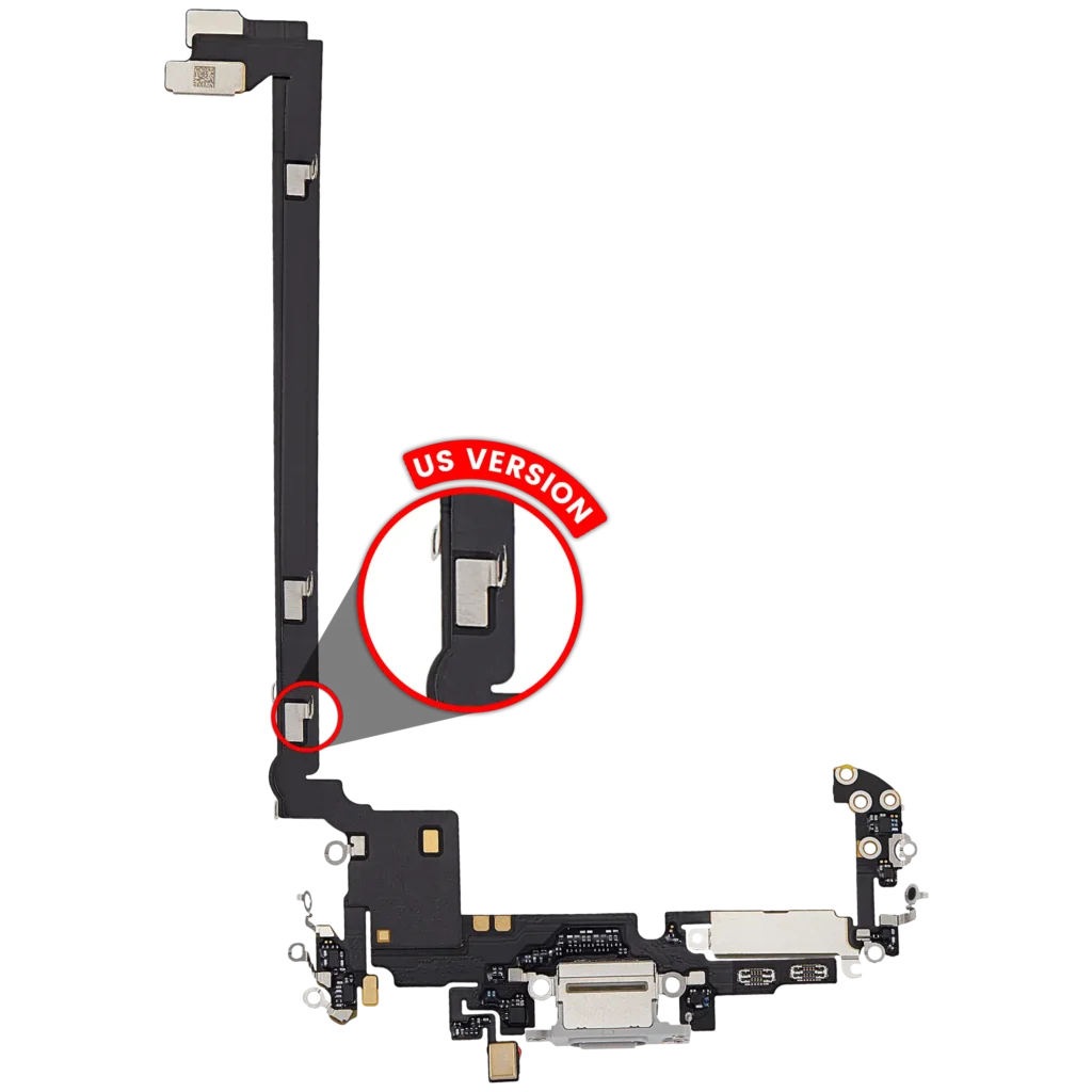 Charging Port Flex Cable For iPhone 17 Pro Max (Premium)(US Version)(Silver)
