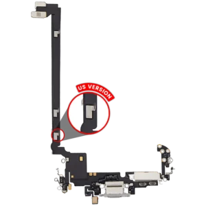 Charging Port Flex Cable For iPhone 17 Pro Max (Premium)(US Version)(Silver)