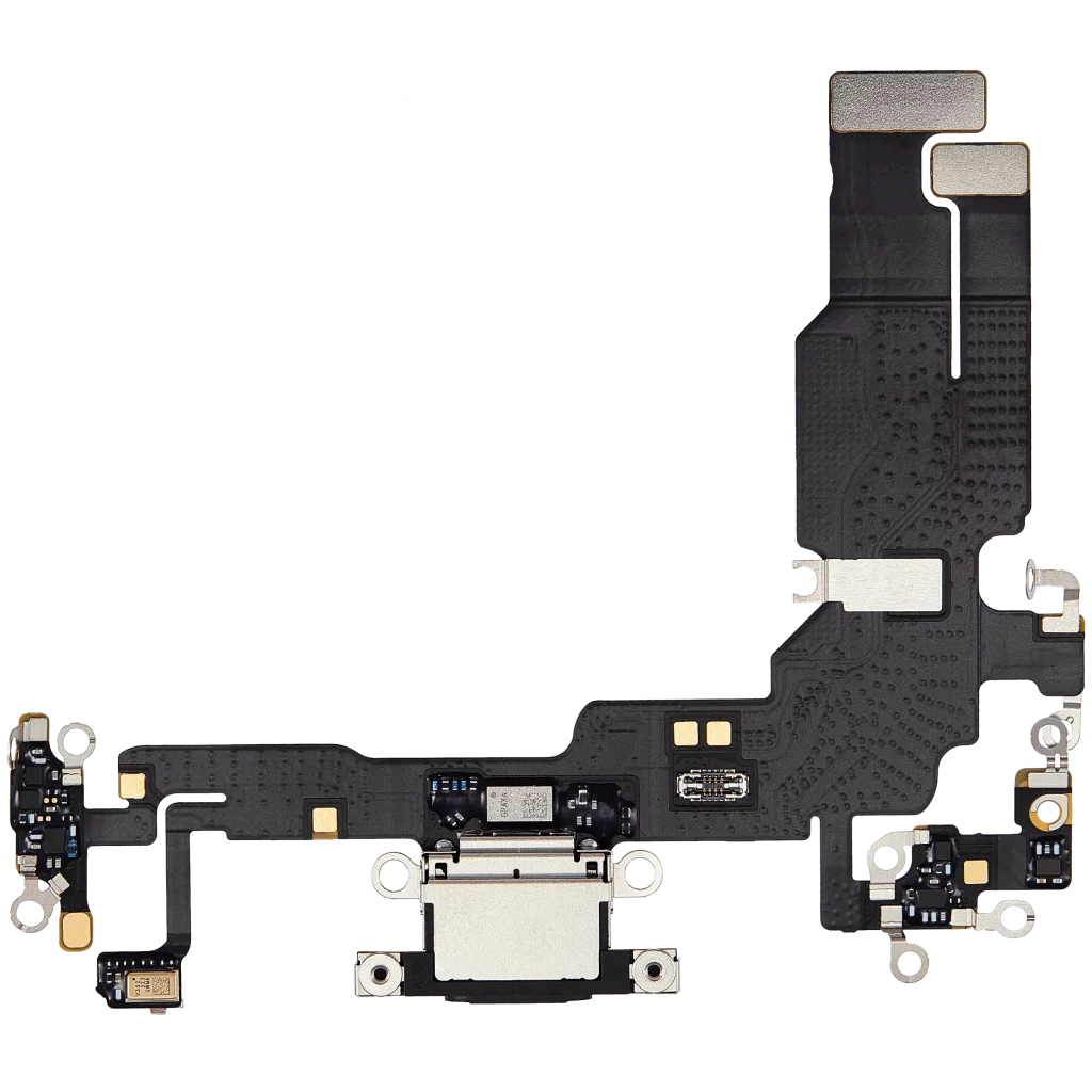 Charging Port Flex Cable For iPhone 15 (Used OEM Pull) (Black)
